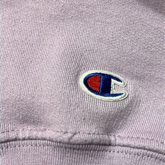 Champion Lavender Purple Teal Logo Script Hoodie Sz Medium - Picture 6 of 12